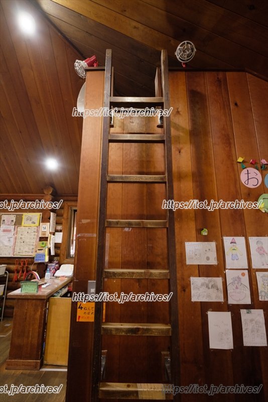 みんなの絵と木のはしご