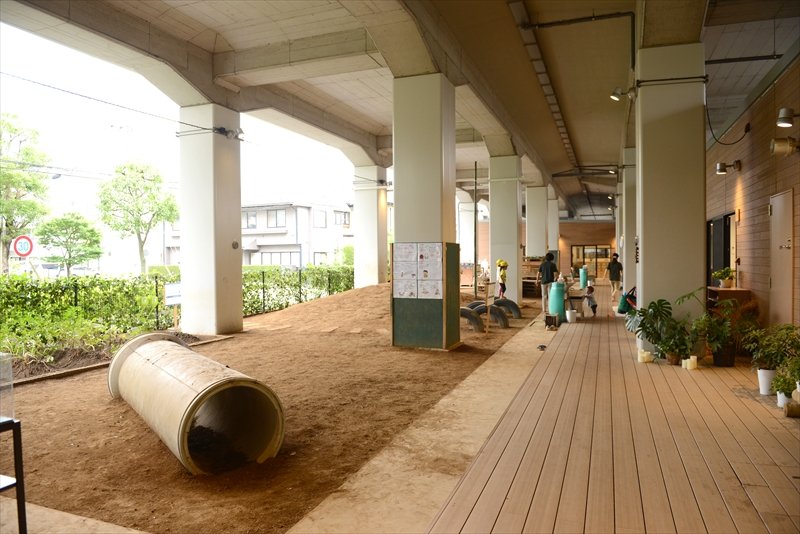 高架下に位置する園