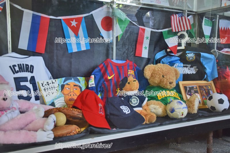 「たんぽぽ会」による世界の国々を知るための展示コーナー