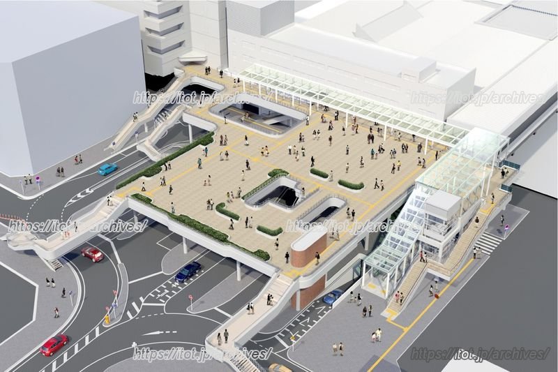 「松戸」駅西口デッキ整備イメージ