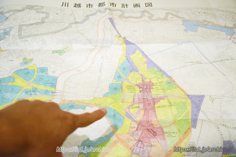 川越市の都市計画図