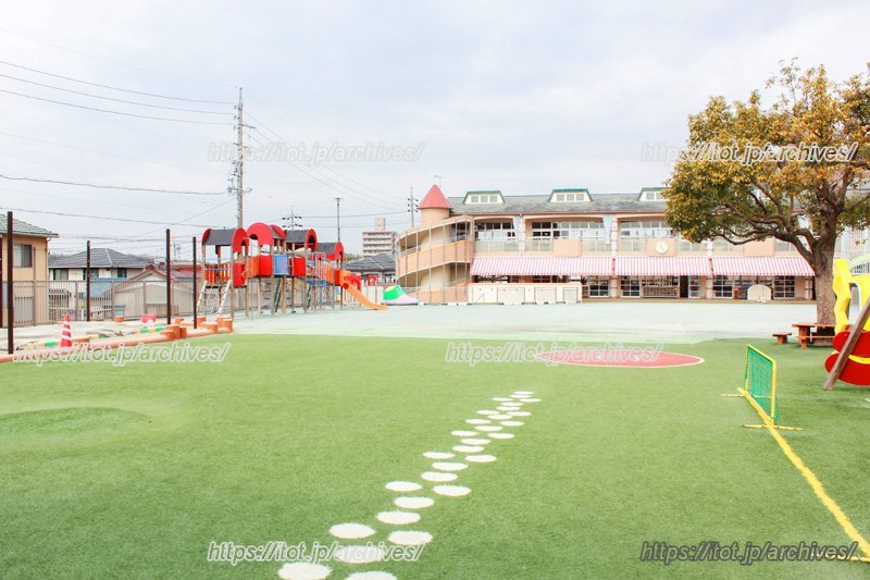 思いっきり体を動かせる、広々とした園庭