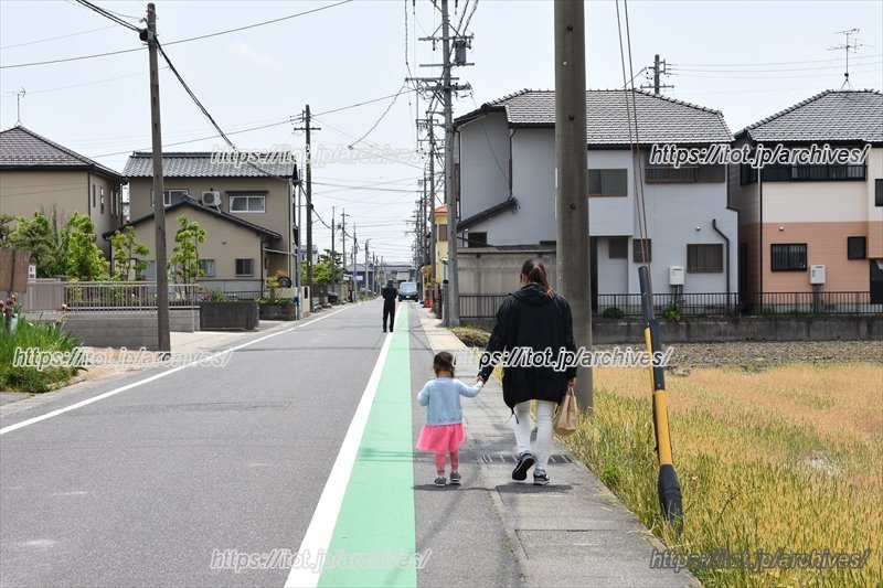 一宮市は現在、歩道と車道が分かれていない道路などをカラー舗装する安全対策を進めている