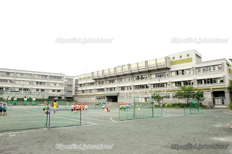 体育の授業が行われている校庭