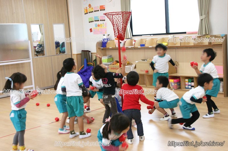 白熱する玉入れの練習