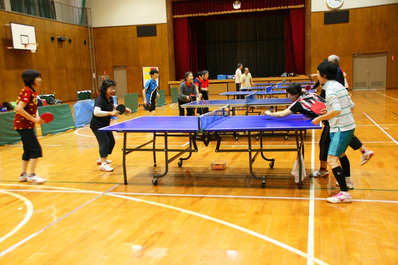ラージボール卓球の様子