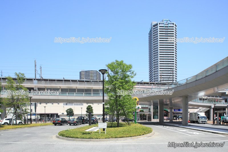 駅前のロータリー