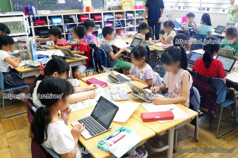 子どもたちがタブレットパソコンを活用している