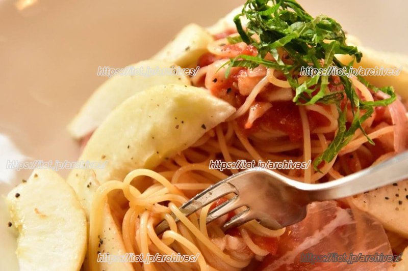 桃のパスタ
