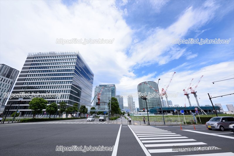 左奥が「(仮称)LGグローバルR&Dセンター」と「(仮称)資生堂のグローバルイノベーションセンター」予定地、右奥が「横浜グランゲート」