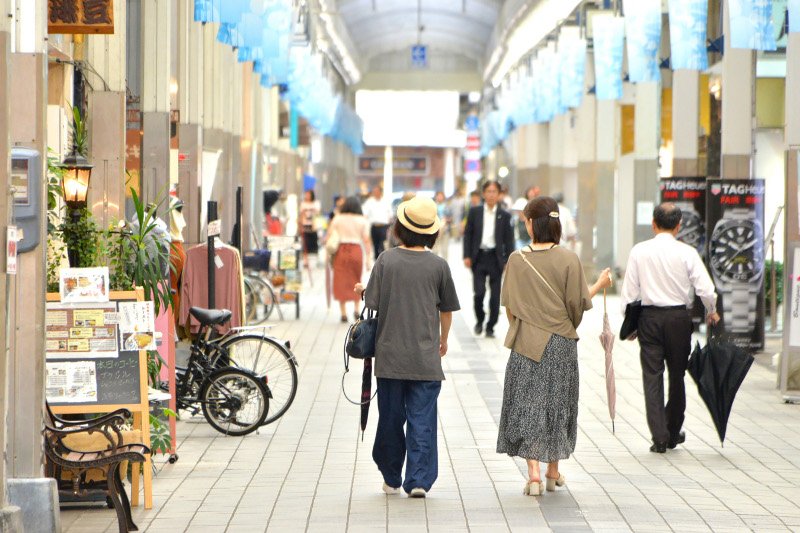 総曲輪エリアは徒歩や自転車の移動が主流