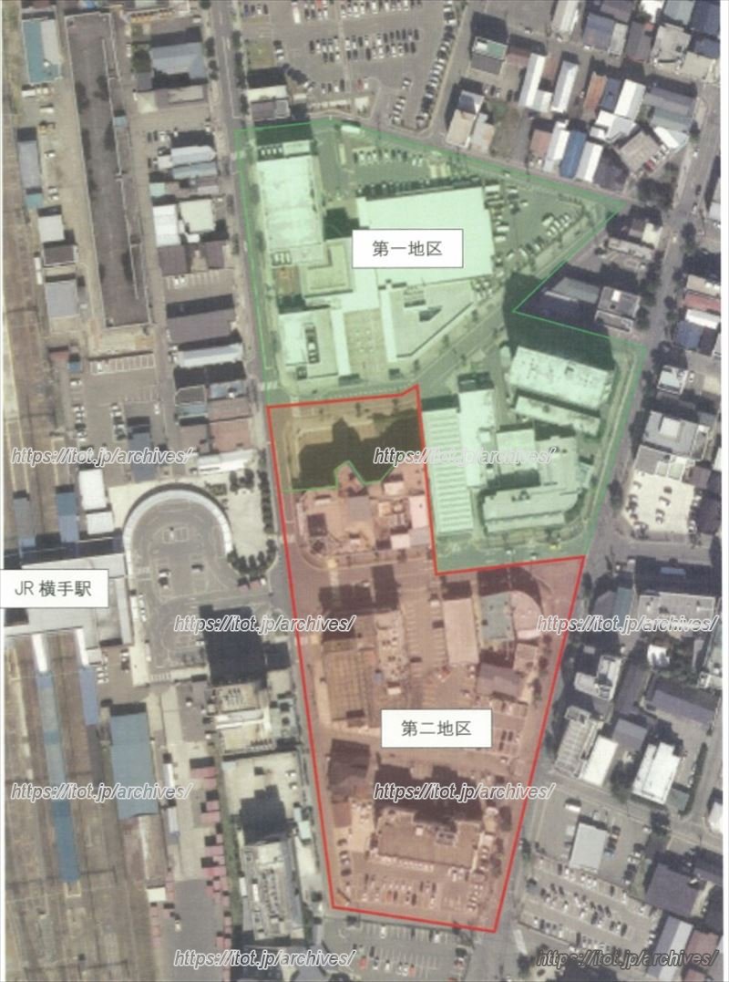 「横手駅東口第二地区再開発事業」の区域