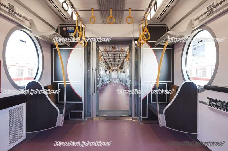 随所に“丸”が取り入れられた新型丸ノ内線車両