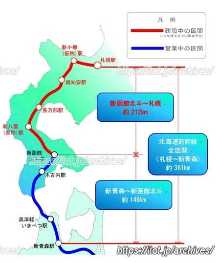 札幌新幹線の延伸計画（札幌市役所提供）