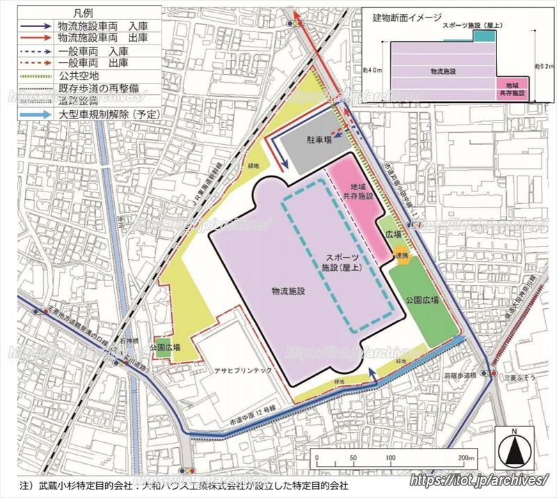 出典:武蔵小杉特定目的会社 「(仮称)西加瀬プロジェクトについて(西加瀬地区大規模工場跡地の土地利用)」