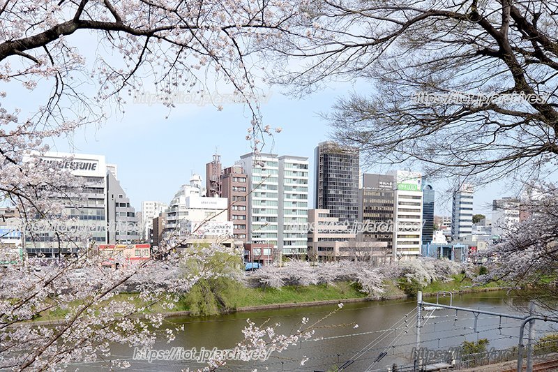 市ヶ谷 外堀沿いの街並み