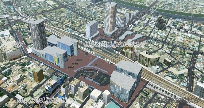 まちづくりイメージ図（※このイメージ図はあくまで市が作成したものであり、鉄道事業者を含む地権者と調整したものではありません）