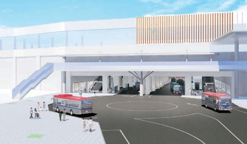 駅直下バスターミナル（高架下交通広場）完成イメージ