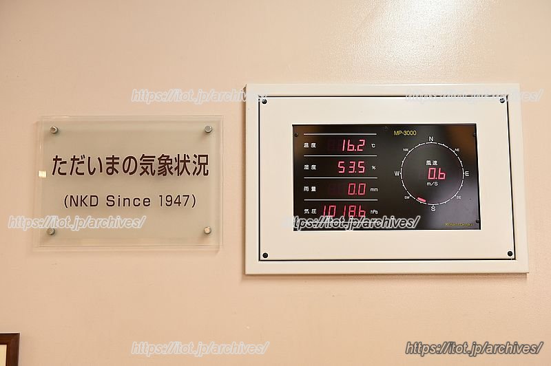 最新の気象状況が表示されたパネル