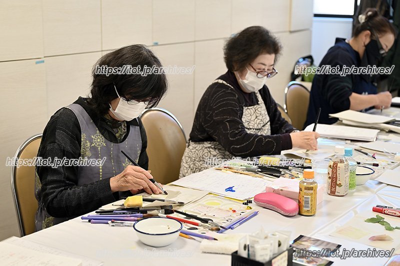 アートフラワー教室の様子