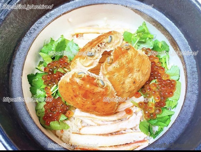 蟹を使ったお料理などメニューはさまざま