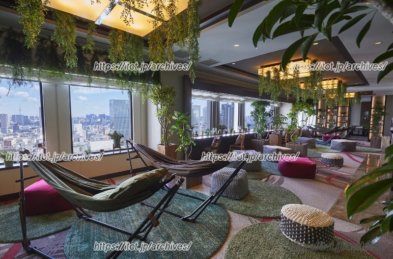 都内を見渡せる南館最上階34階にオープンした「リュクスラウンジ ~THE PLACE~」