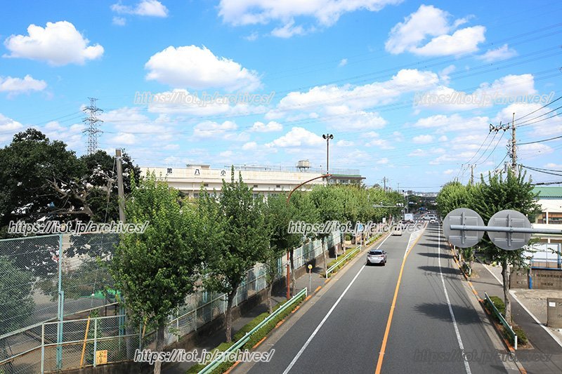「八王子市立第八小学校」前の街並み