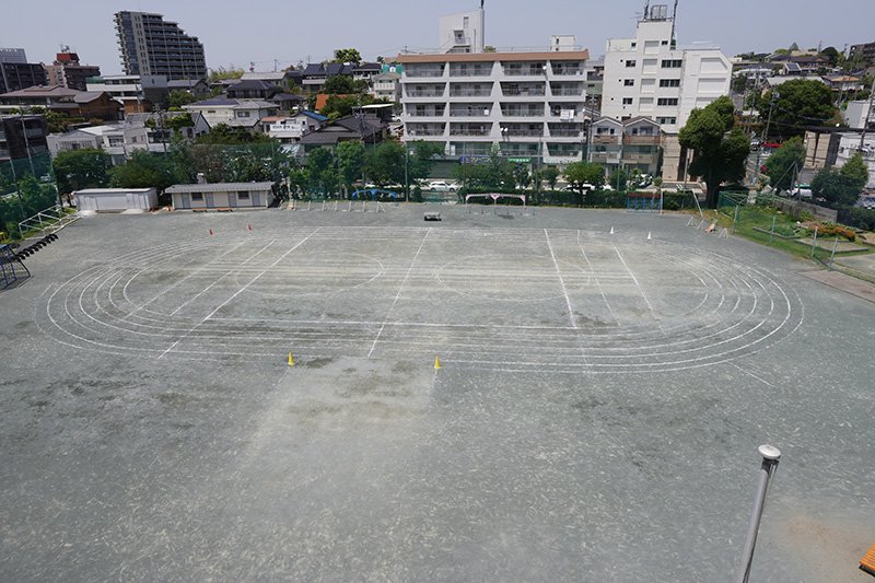 運動会が開催される広々した校庭