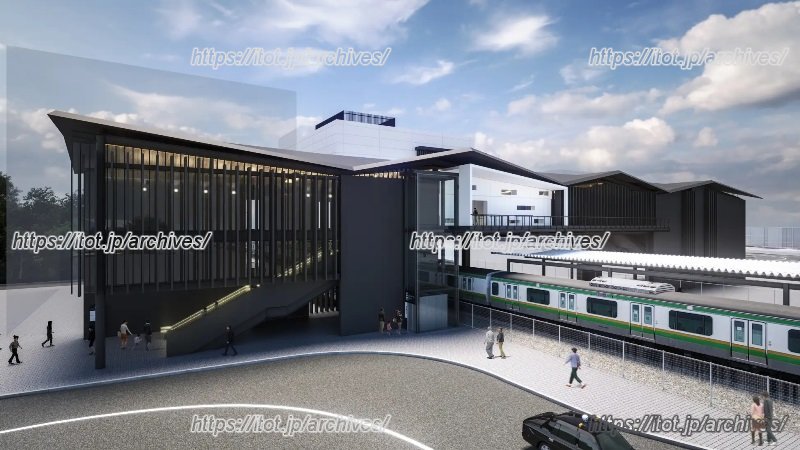 JR村岡新駅の完成イメージ（出典：「第1回村岡新駅周辺地区まちづくり協議会」）