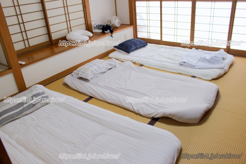 Rojiハウスの寝室。和室ならではの落ち着いた空間