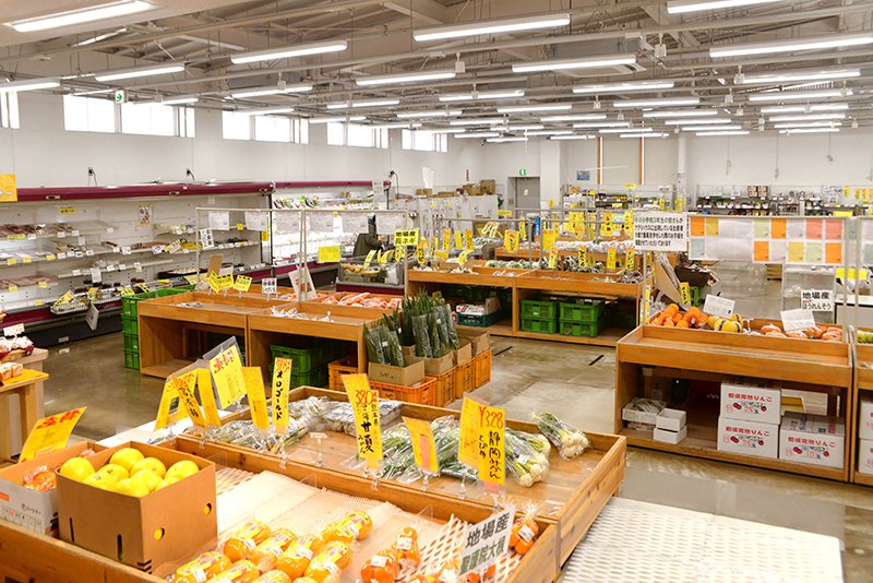 地場産の野菜が並ぶ店内の様子